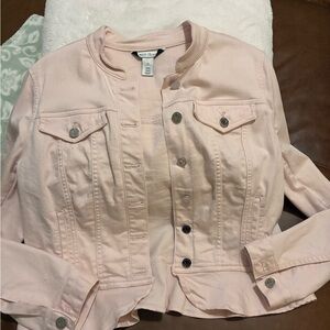 White House Black Market Light Pink Jean Jacket